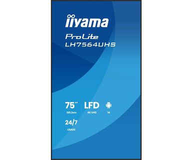 MONITOR IIYAMA 75" lcd uhd 4k android 14 os wifi 24/7